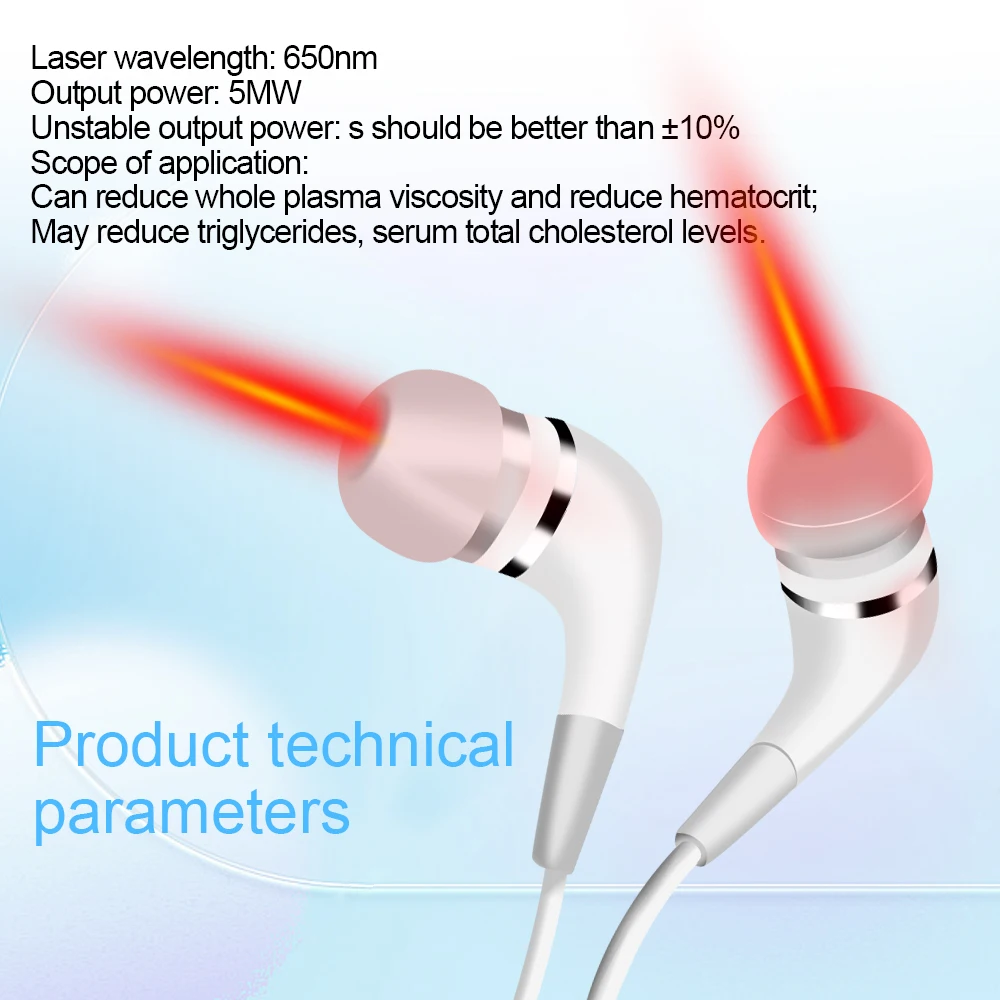 650nm Laser Physiotherapy Rhinitis Sinusitis Tinnitus Ear LLLT Irradiation Laser Therapy Earplug Otitis Media Deafness Treatment