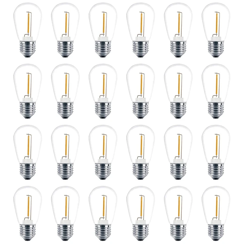 Hot Sale 24 Pack 3v Led S14 Replacement Light Bulbs, Shatterproof Outdoor Solar String Light