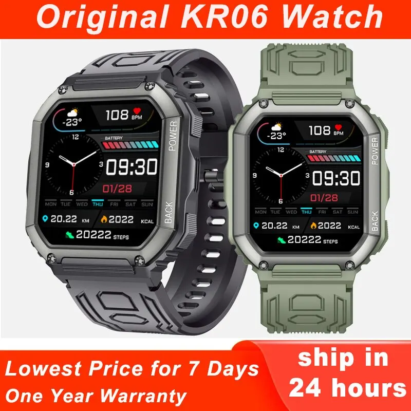 

KR06 Smart Watch Men 1.8 inch IPS HD Outdoor GPS Sports Track Bluetooth Call Music Play Weather Stopwatch Smartwatch Men