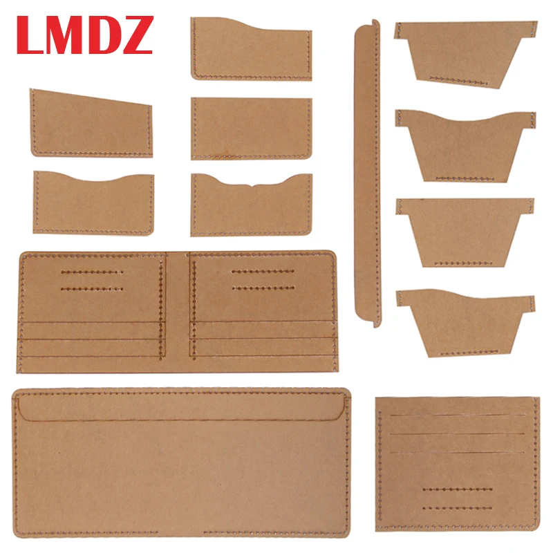 

LMDZ 13Pcs/Set Leather Craft Purse Stencil Template Acrylic Wallet Template Leather Wallet Pattern Mould with Holes