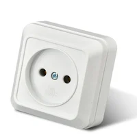 White Wall Mount Socket EU Standard Electrical Outlett Ground Vintage Surface Power Socket Plugs Flame Retardant Plastic - Image 6