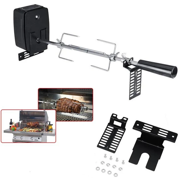 Asador de 53 pulgadas, asador para barbacoa, asador de pollo con costilla  de cerdo pequeño con motor giratorio automático, herramienta de barbacoa de