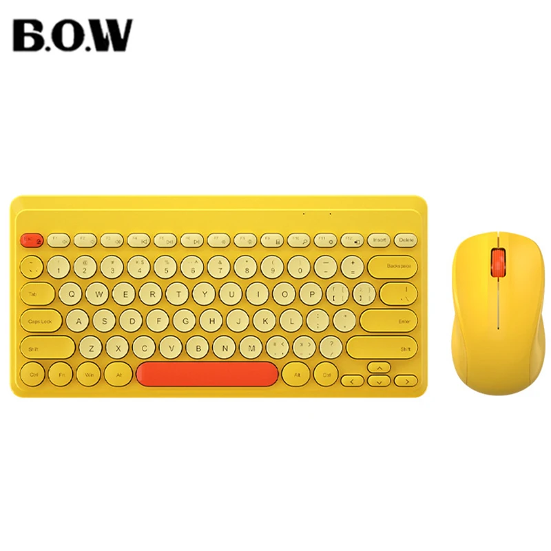 

BOW Mini Wireless Keyboard Mouse Set 2.4G Wireless Cute Keyboard Mice Combo for Laptop Macbook Xiaomi Computer Home Office