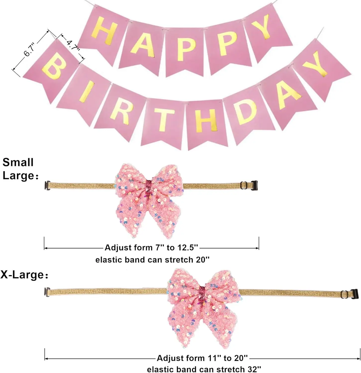 Dog Birthday Hat Bandana Girl-Dog Puppy Birthday Party Supplies-Pink Tutu BirthdayHat Scarf Bow