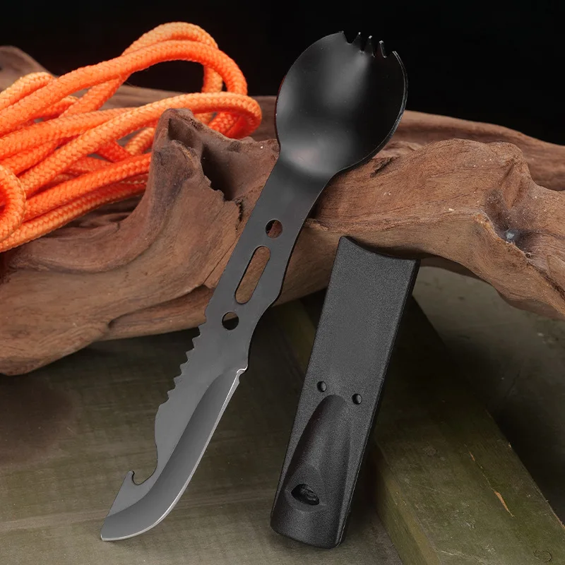 Camping Tableware Stainless Steel Knife Fork Spoon Portable Multi-function Picnic Cutlery Outdoor Equipment