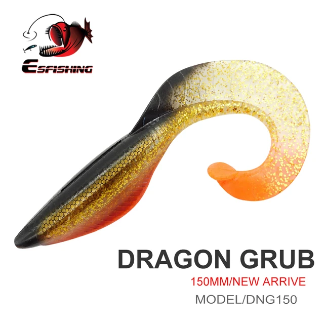 Esfishing New 2023 Big Lure Dragon Grub 150mm Fishing Lures Soft Bait - Fishing  Lures - AliExpress