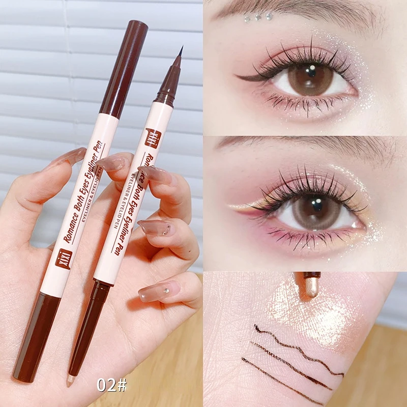 

XIXI Double-headed Highlighter Eyeliner Two-in-one To Brighten Nude Makeup Easy Top Natural Long-lasting Eye Makeup