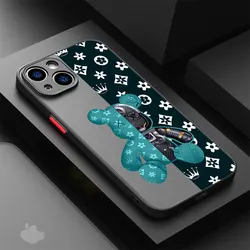 Matte Shockproof Silicone Luxury Case with Robot Bears Design - iPhone 13 (UUAVA02)