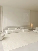 Minimalist Beige Lines Large Area Living Room Carpet Comfortable Refreshing Bedroom Rug Home Decoration Balcony Rugs Alfombra IG 1