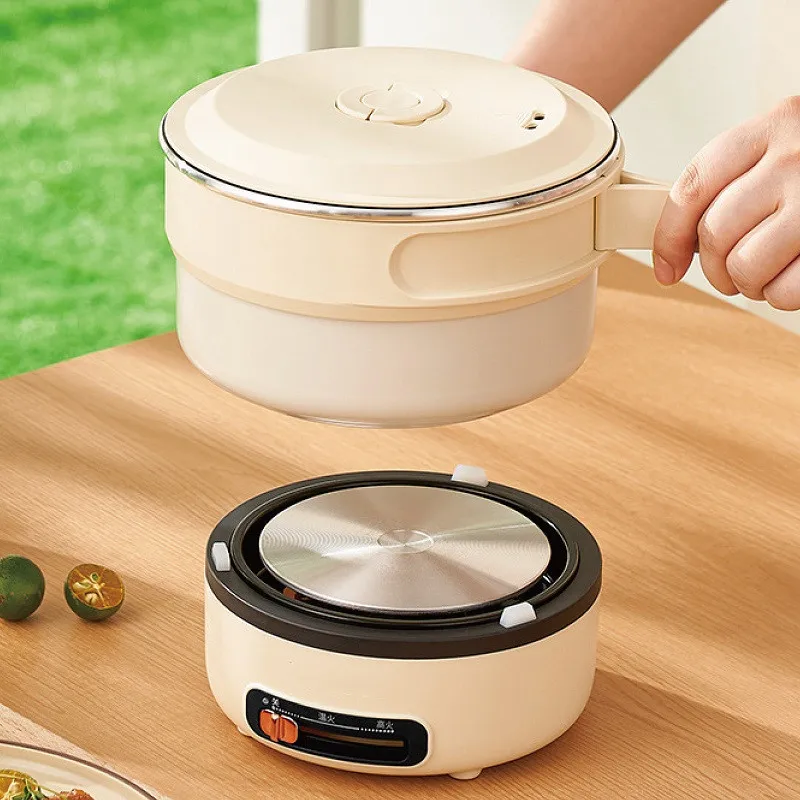 220V Multifunctional Electric Cook Pot Portable Electric Hot Pot Travel Folding Pot Mini Non-stick Fry Pot 2L Home Rice Cooker 3