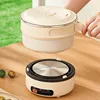 220V Multifunctional Electric Cook Pot Portable Electric Hot Pot Travel Folding Pot Mini Non-stick Fry Pot 2L Home Rice Cooker 3