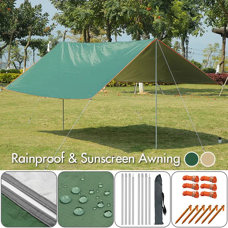 3x3/3x4/3x5M Rainproof Shade Canopy Outdoor Waterproof Tent Shade Umbrella Large Garden Camping Sun Shelter Beach Hammock