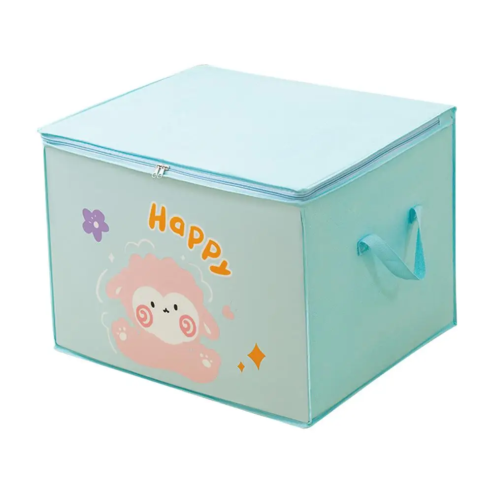 Large Capacity Clothes Quilt Storage Bag Cute Cartoon Non Bag Clothes Foldable Animals Storage Woven Storage Wardrobe Organ U0V8 6