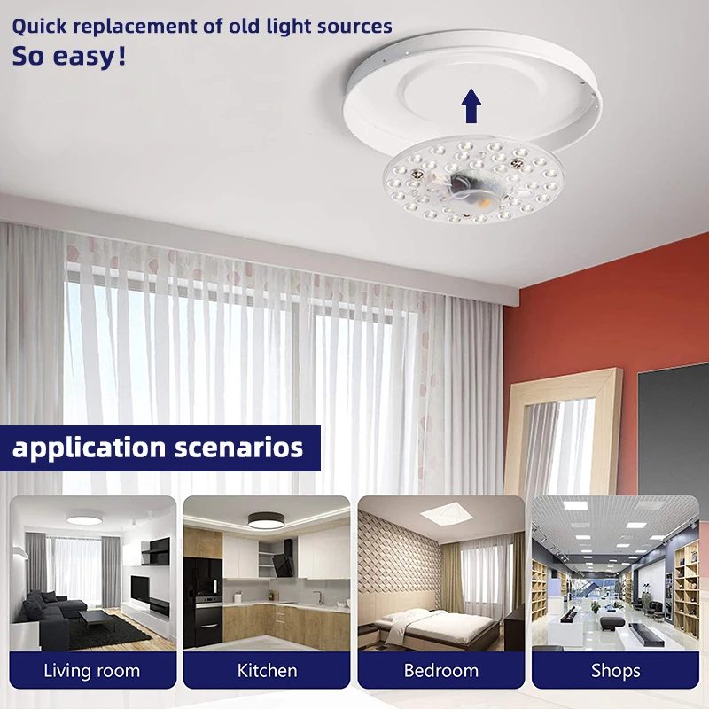36W 24W 18W 12W LED Ring PANEL Circle Light AC220V LED Ceiling board the circular lamp board LED ceiling lamp replacement chip 6