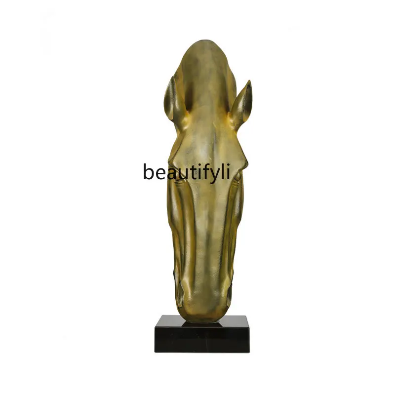 

Chinese Modern Creative Horse Head Living Room Entrance Large Decoration Resin Crafts Indoor Office Home Ornament