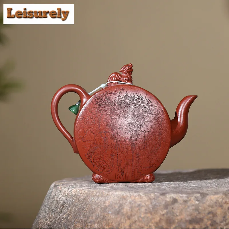 400ml Exquisite Yixing Purple Clay Teapots Handmade Dragon Pot Raw Ore Di Cao Qimg Mud Kettle With Filter Zisha Tea Set Supplies
