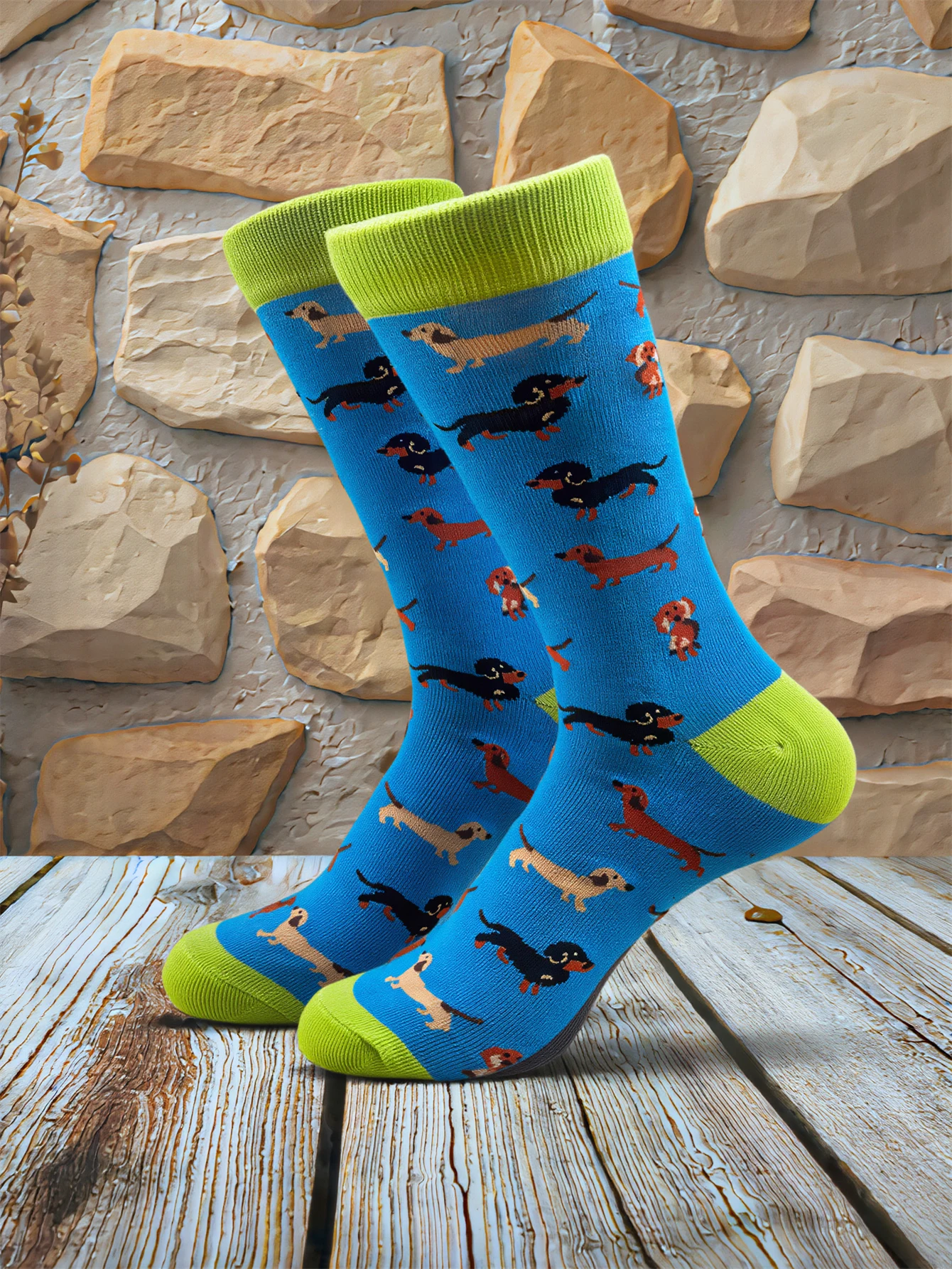 Novelty Cute Dog Print Cotton Crew Socks - Funny Animal Pattern Mid-Calf Casual Socks