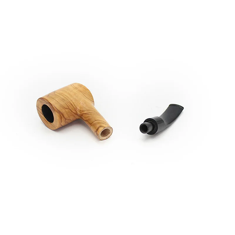 Handmade Olive Wood Straight Tobacco Pipe Hammer Design Solid Wood Desktop Smoking Pipe Unique Decorative