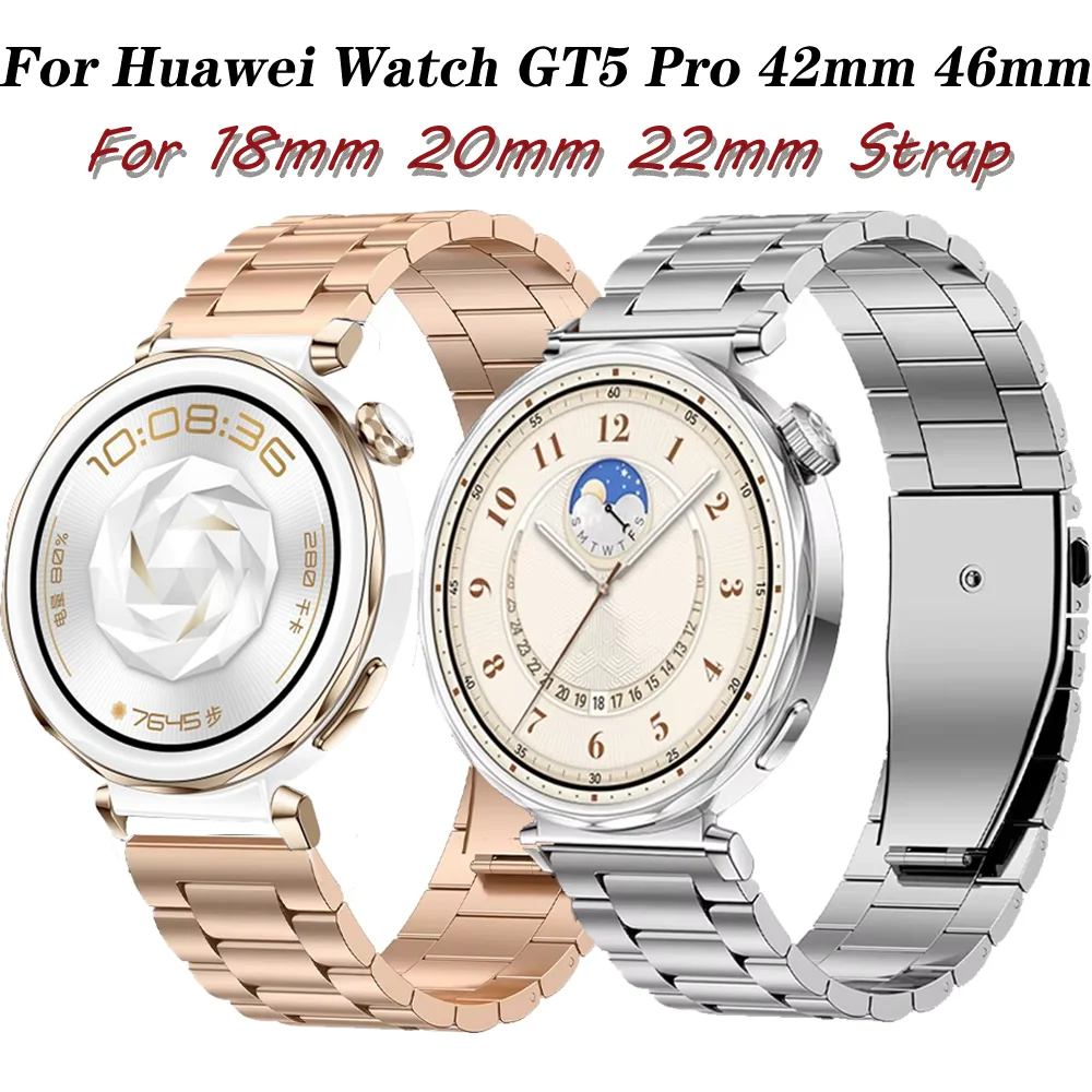 Solid Metal Watch Band - 22mm/20mm/18mm - Premium Bracelet Belt Strap