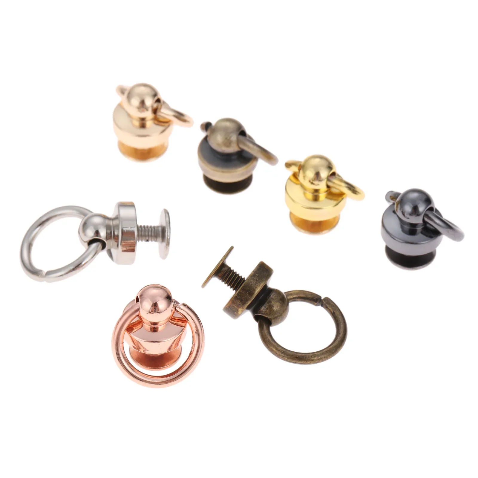 Metal Rivets Metal Studs Leather Rivets 5pcs Zinc Alloy Clothes Bags Rivets Stud Buckle Swivel Screw Studs Handbag Button Chain Hanger Leather Crafts DIY Hardware