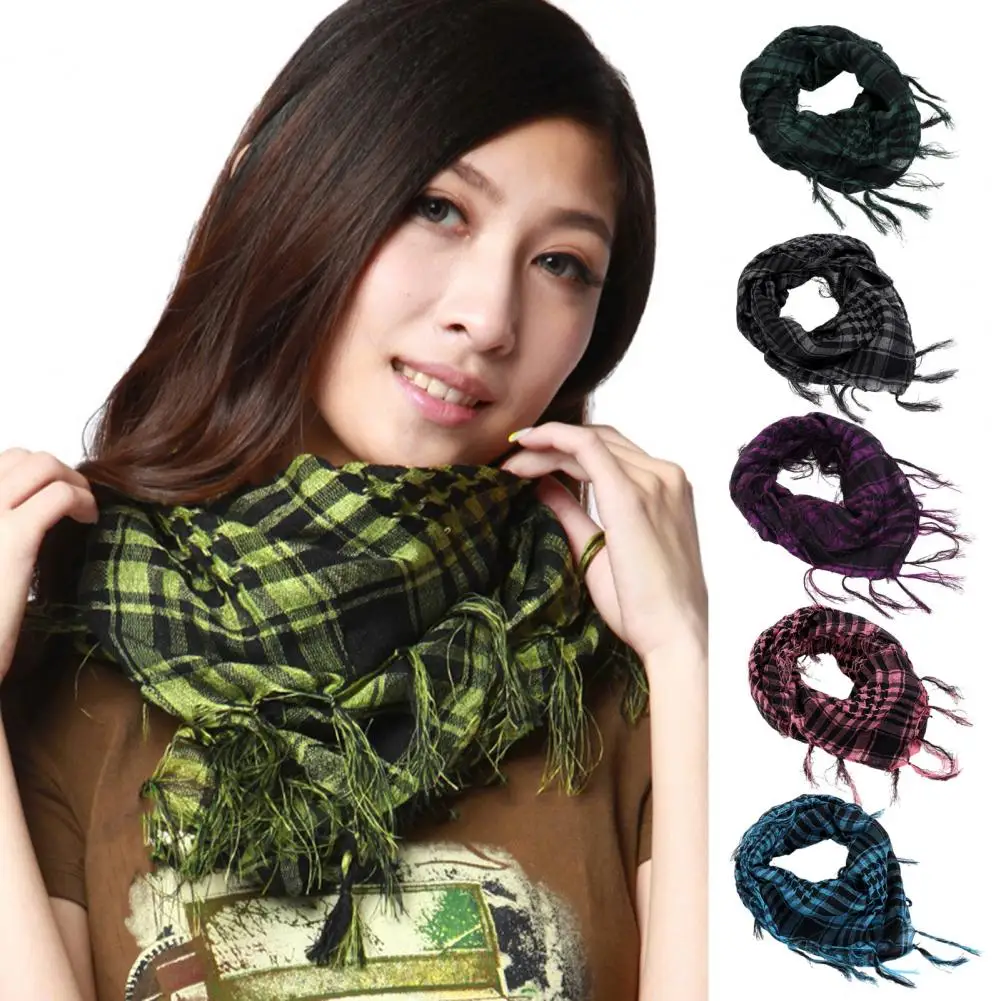 

Fall Winter Outdoor Hiking Scarves Military Tactical Desert Scarf Army Headshawl with Tassel for Men Women Bandana Scarf Mask