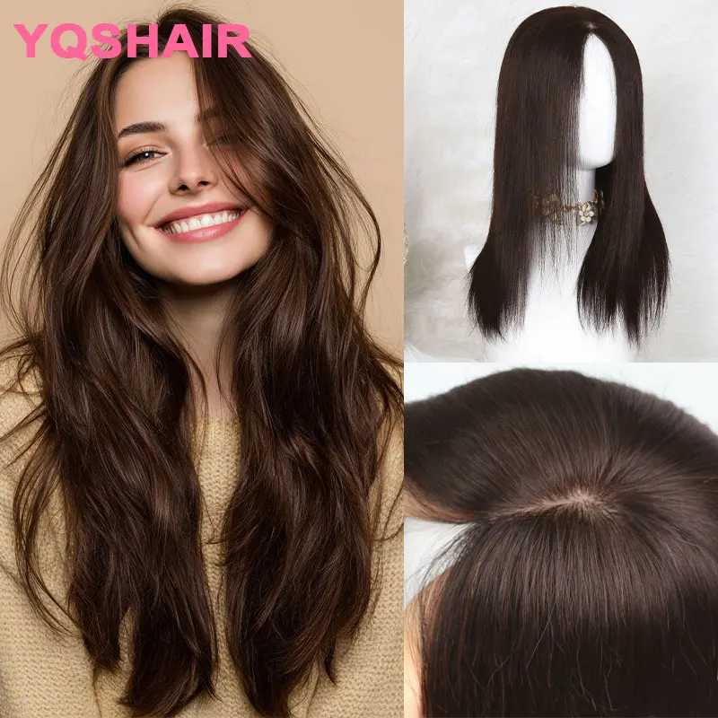 5x5 실크탑 인모 가발, 자연스러운 스트레이트 유럽산 버진 인모 글루리스 가발, 여성용 부드럽고 통기성 좋은 탄성망