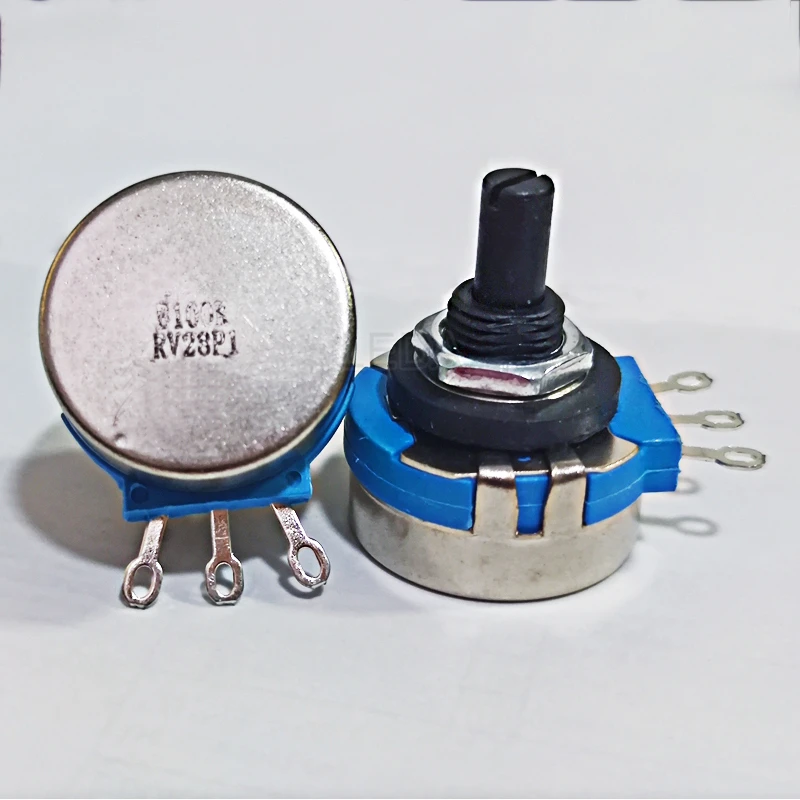 1Pcs RV28P1 2W Potentiometer 1K B102 2K2 4K7 10K103 22K 47K 470K Elektrische Schweißen maschine Isolierte Welle Blau