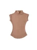 Women Summer Sexy Turtleneck Sleeveless T-Shirts Tops Solid Slim Fit Pullovers Causal Tees Shirts Female Streetwear Basics Tees 4