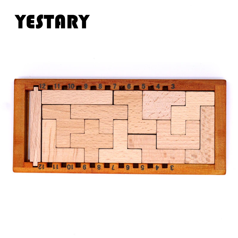 

3D Деревянный пазл YESTARY, 12 шт., строительные блоки, IQ Brain Teasers, детские игрушки, Геометрическая детская игрушка