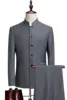 Suit (Blazer+ Pants) Men's Fashion Gentleman Business Outdoor Standing Collar Gentleman Wedding Work Slim Casual MAO Suit 6