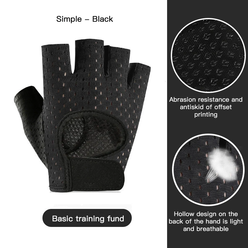 Description Picture 4 of itemGym Fitness Gloves Power Weight Lifting Women Men Bike Gloves Half Finger Hand Protector Body Building Cycling Fingerless Gloves