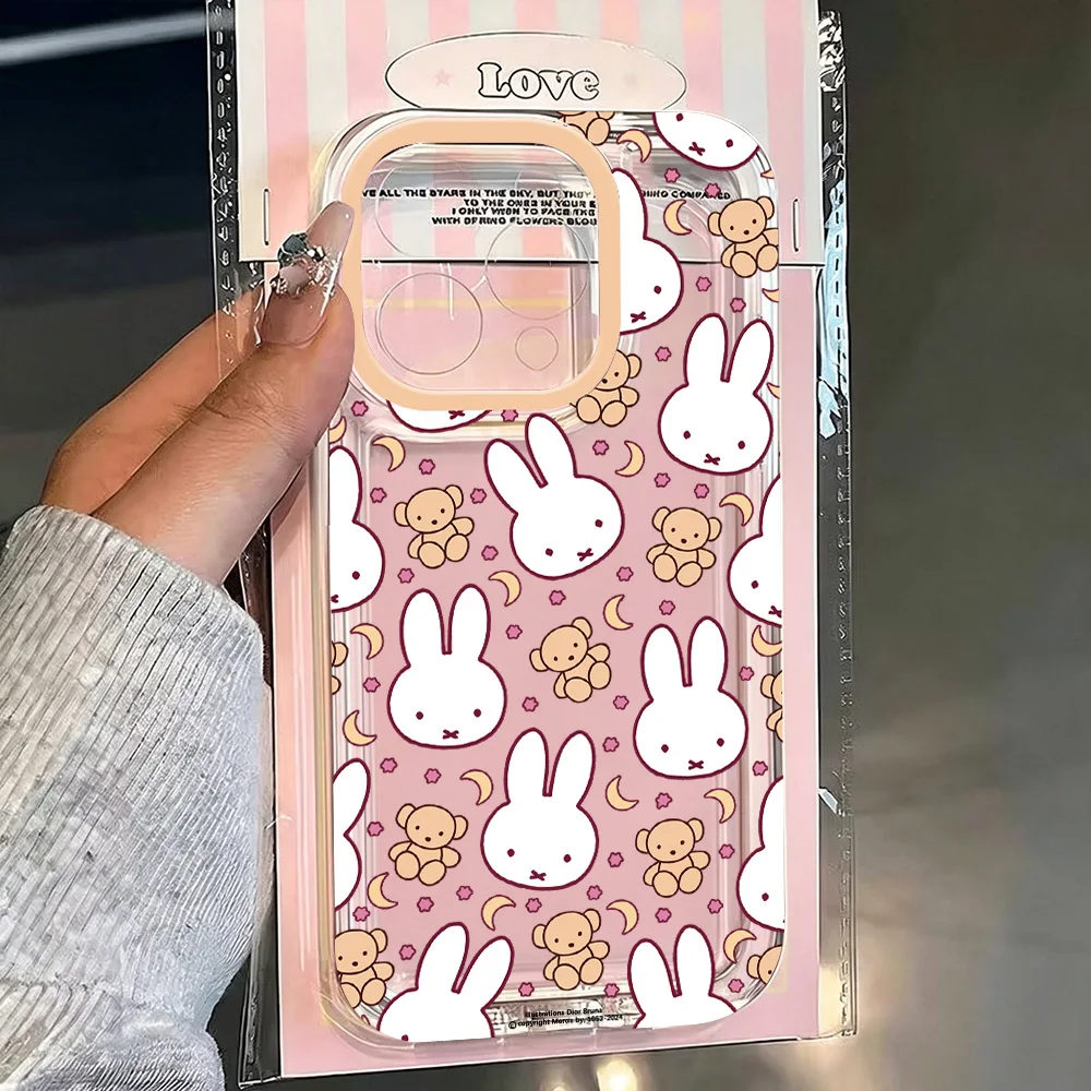 Adorable Cartoon Rabbit Clear Phone Case - New Design