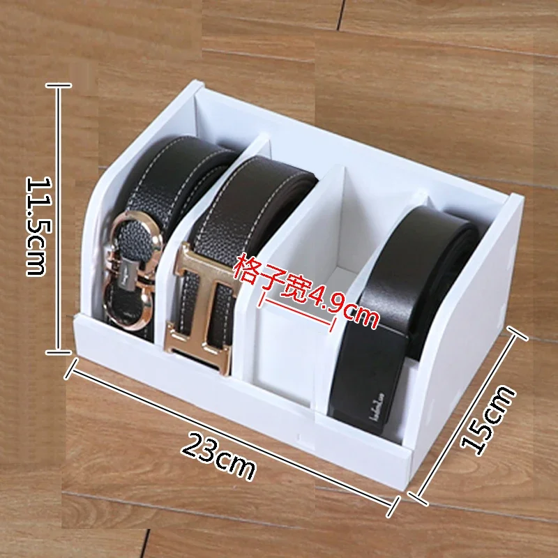 Belt Organizer Box 6/8/10 Grids Belt Rack Wood for Closet Drawer Belt Display Rack Tie Storage Box for Men Bathroom Accessories 6