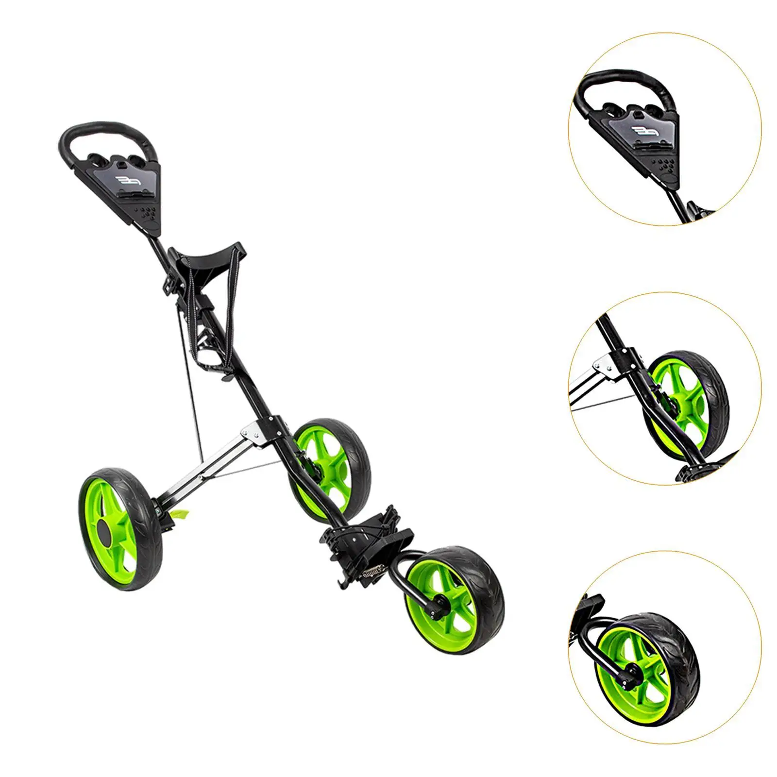 Golf Cart Compact with 3 Wheel Easy to Open and Close Folding Golf Push Cart