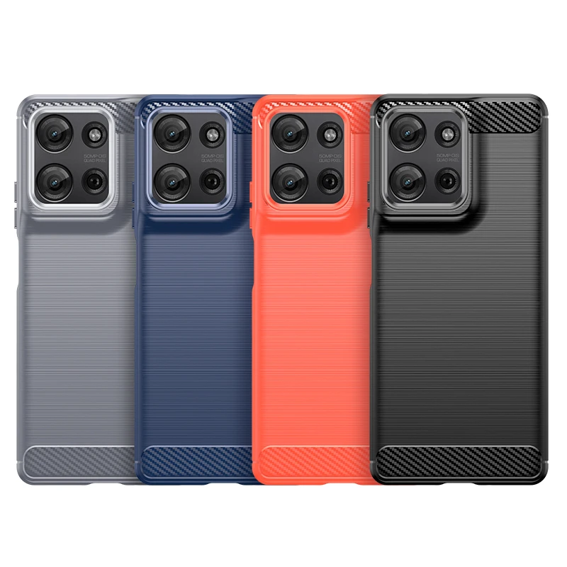 Carbon Fiber Shockproof TPU Phone Case - Sleek Protective Back Cover