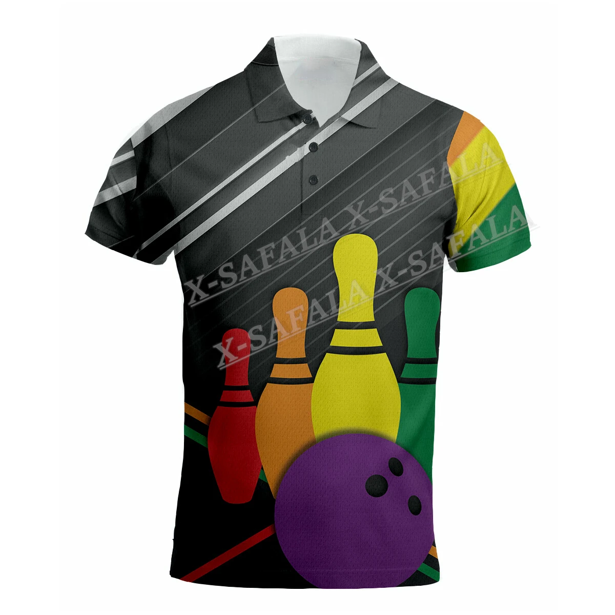 Bowling Player Lover Rainbow Sports Customed Polo Sleeves Man Overshirt Casual New Summer Fashion Abbigliamento Tracksuits-9