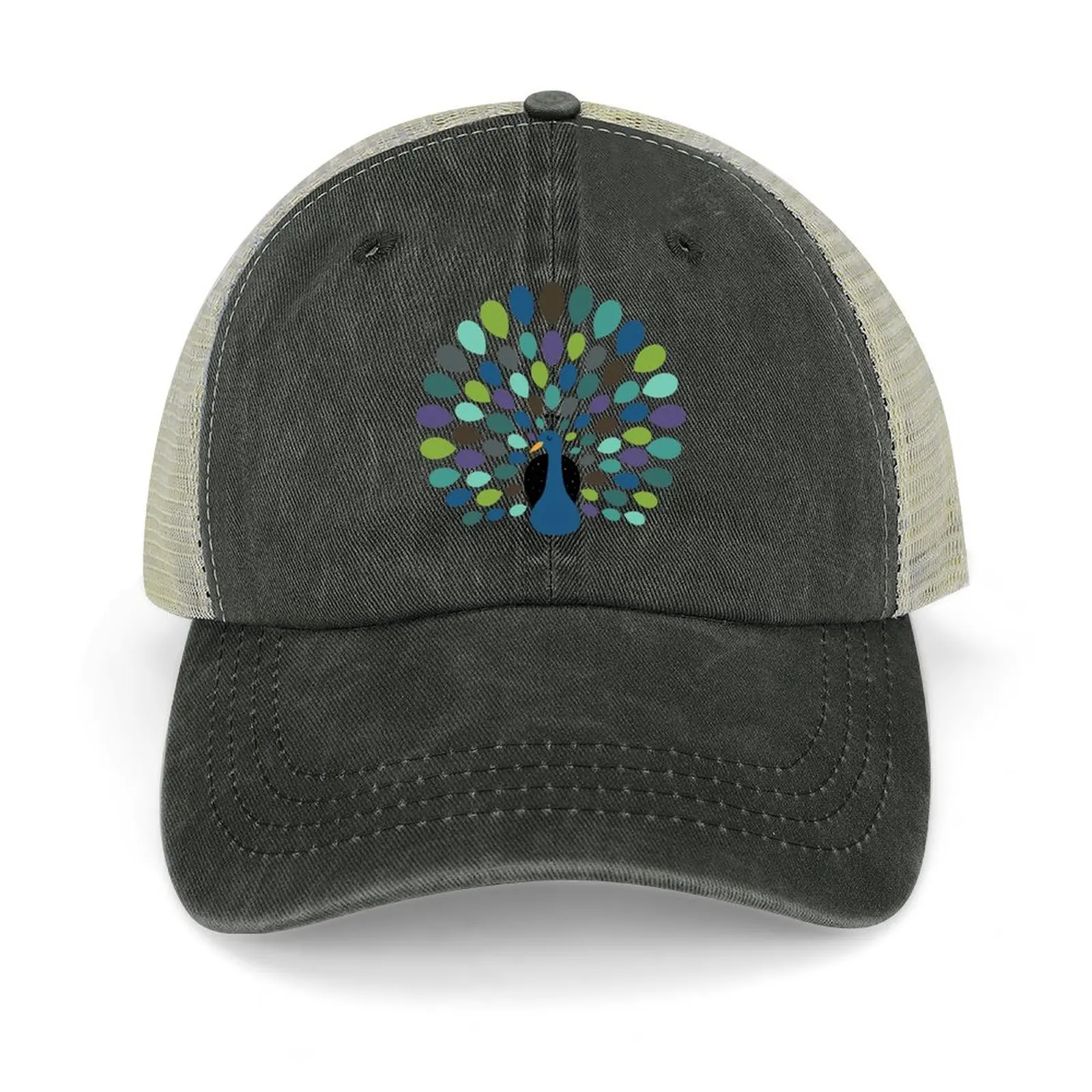 

Peacock Time Cowboy Hat Rave Thermal Visor Hood Military Cap Man Men's Women's