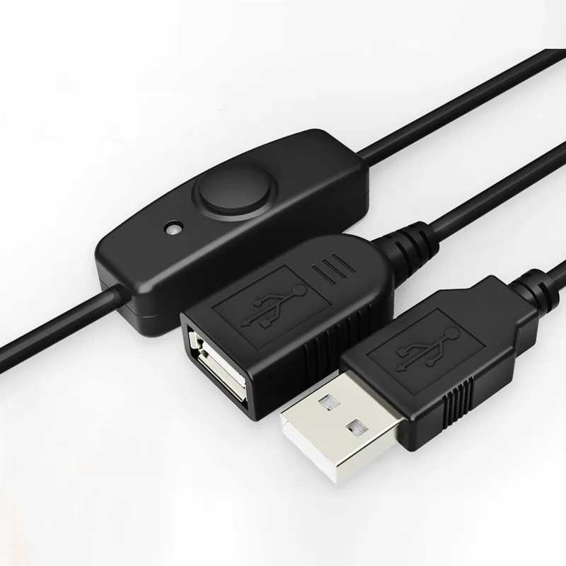 데이터 동기화 초고속 USB 2.0 연장 코드(ON OFF 스위치 포함) 라즈베리 파이 PC USB 연장 케이블용 LED 표시기