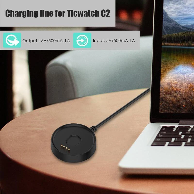 For Ticwatch C2 Portable Fast Charger With Data Function Dock Cradle Magnet Adsorption Charger Cable
