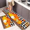 Thanksgiving Pumpkin Maple Leaf Kitchen Floor Mat Decor Carpet for Living Room Bedroom Hallway Balcony Rugs Anti-Slip Doormat 4