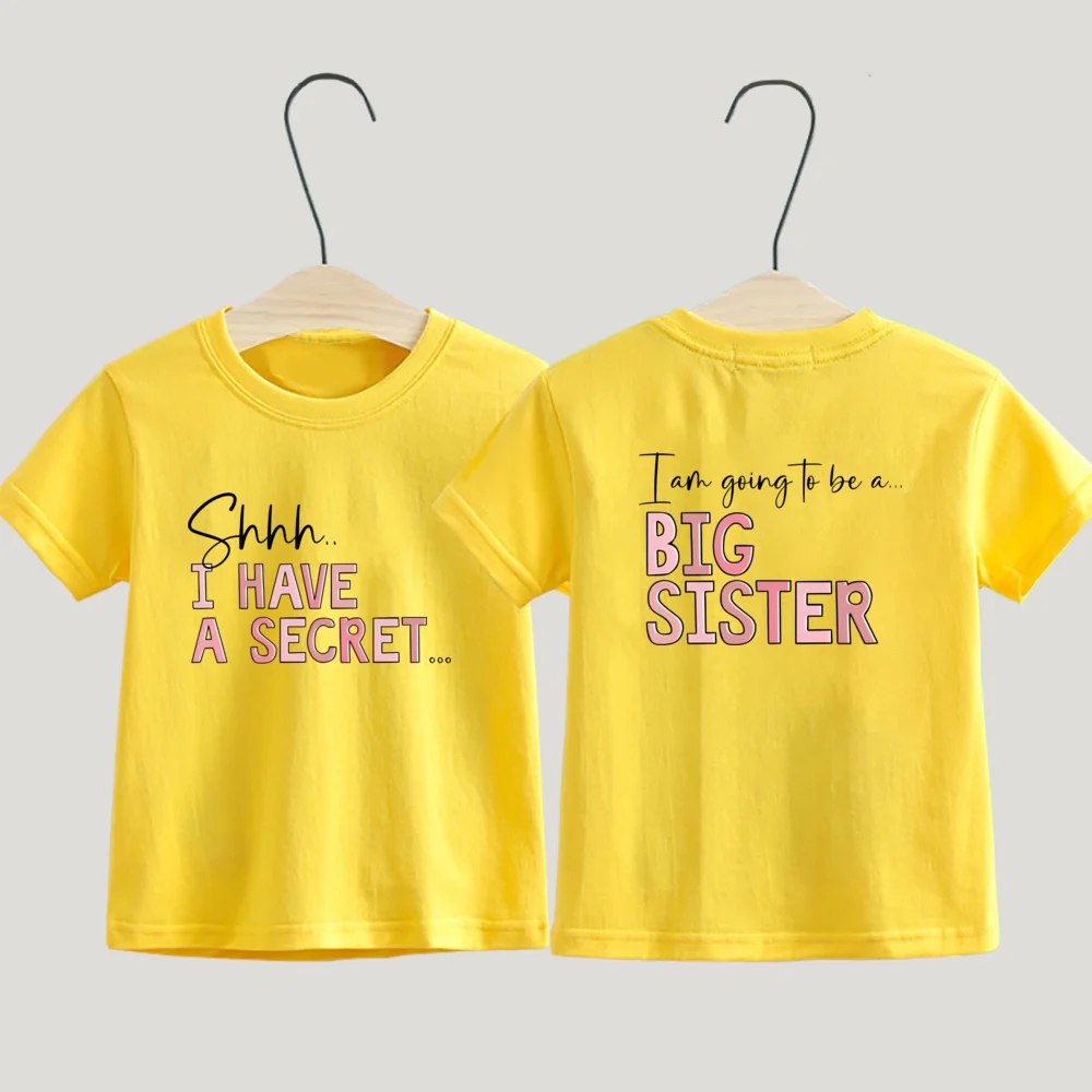 T-Shirt „Big Sister“ „I Have A Secret Befördert To Big Sister“, Schwangerschaftsankündigung, Geschenk „Going To Be A Big Sister“, Kinder-T-Shirt – Detail 4