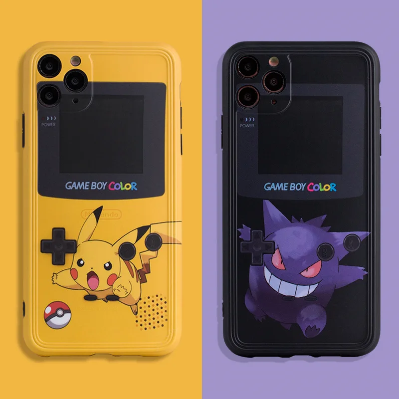 

Игровая консоль Pokemon Pikachu Gengar Kawaii, подходит для Iphone11 мобильный телефон Shell 13Promax Anti-Fall 12Pro, защитный чехол