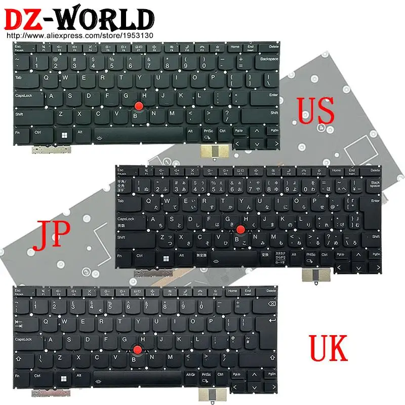 Eua Reino Unido Inglês jp Teclado Retroiluminado Japonês para Lenovo Thinkpad X13s Gen1 Portátil Sn21e04788 Sn21e04784 Sn21e04735