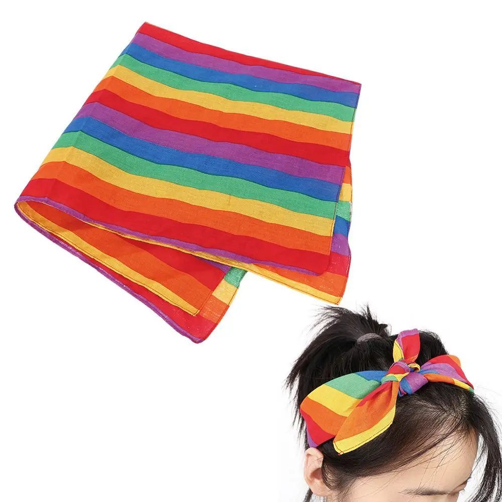 Sports Headbands Rainbow Colour Bandanas Headband Hair Decoration Headwear Girl Headscarf Cotton Hair Band