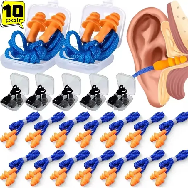 1/10Pairs Noise Cancelling Silicone Earplugs