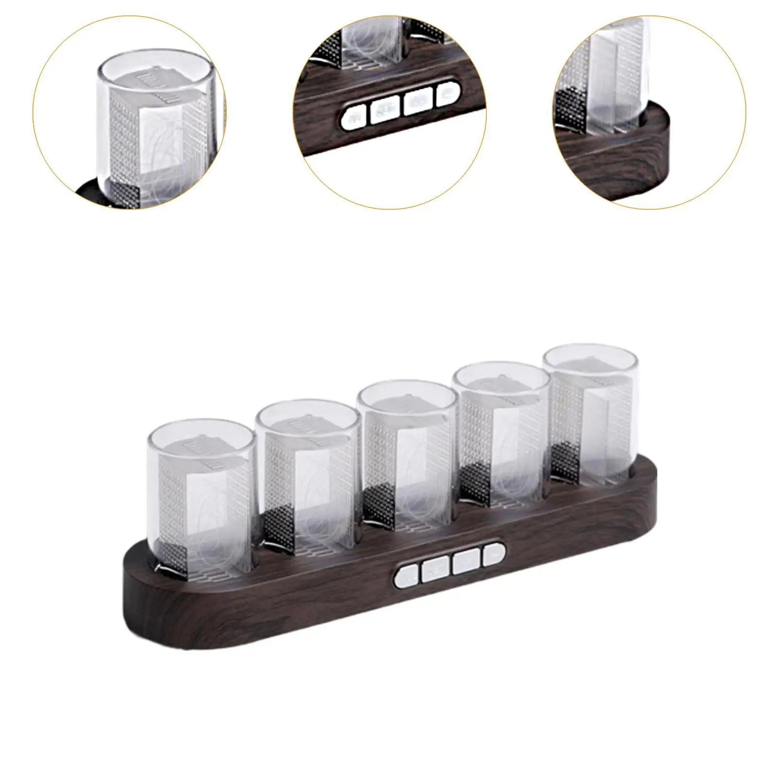 Nixie Tube Clock Retro Design Creative USB Interface Multi Mode Adjustment Glow Tubes Analog Clock for Bedroom Bookshelf Nixie Tube Clock Retro Design Creative USB Interface Multi Mode Adjustment Glow Tubes Analog Clock for Bedroom Bookshelf