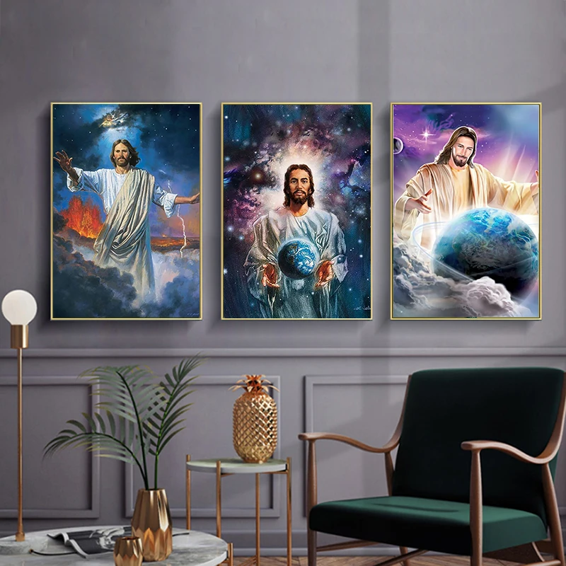 Instarry 5D Diamond Painting 'Christlicher Jesus' | Vollbild, 50x40 Cm | Mit Runden Diamanten, Werkzeug & Extra Diamanten | Für Erwachsene & Kinder
