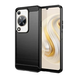 Enhanced Anti - Knock TPU Silicone Carbon Fiber Back Cover - Full Protection Case for Huawei Nova Y63 (Black)