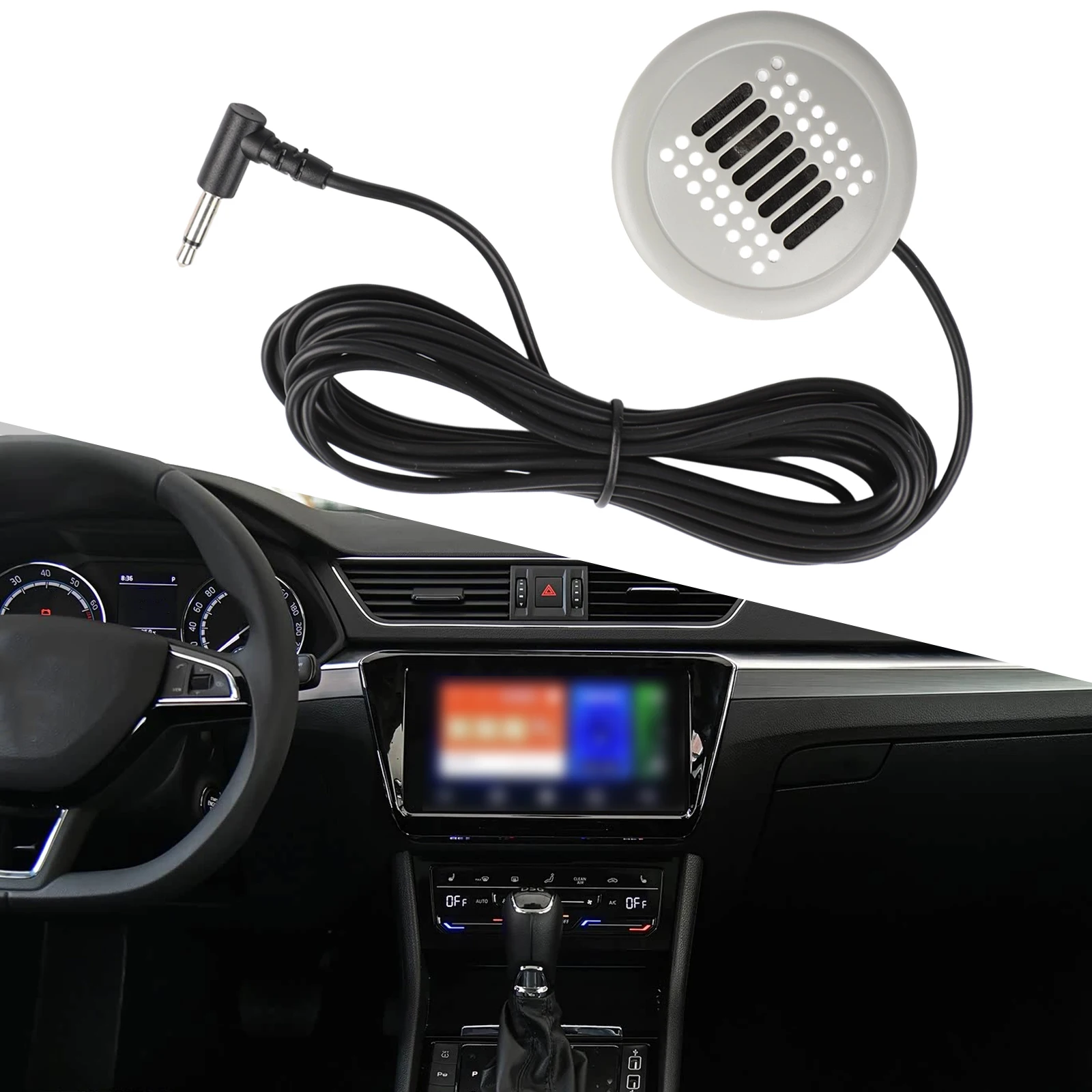 Microfono cablato da 3,5 mm per autoradio Android, microfono per veicoli, design indeformabile, installazione rapida - immagine 5