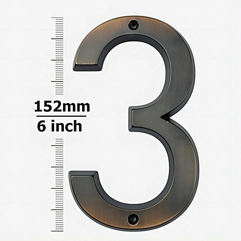 Metal House Number Outdoor 6 inch Aged Bronze Apartment Door Number Mailbox Address Sign #0-9 With Screws 1pc house number signs door signs house numbers number plate